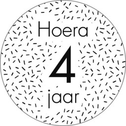 Stickers Hoera 4 jaar