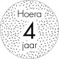 Stickers Hoera 4 jaar