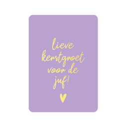 kerstkaart lieve kerstgroet voor de juf