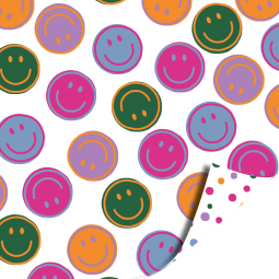 kadopapier smiley confetti feest