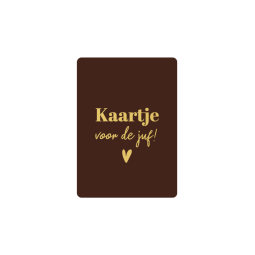 Minikaart kaartje voor de juf