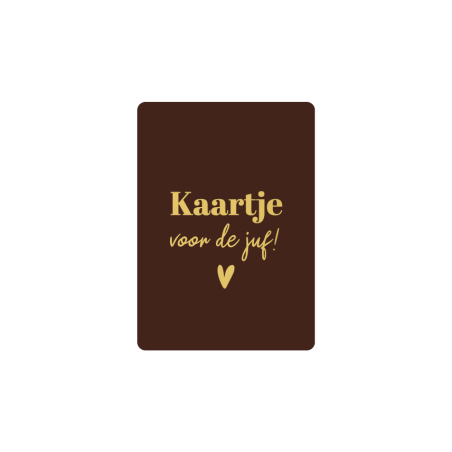 Minikaart kaartje voor de juf