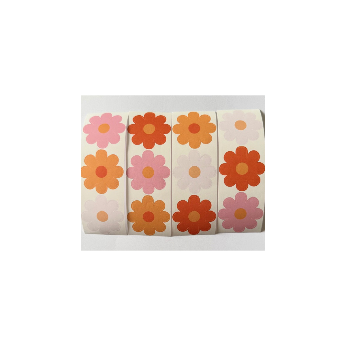 bloem stickers roze oranje