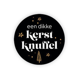 Sticker - Een dikke kerstknuffel 35 mm 10 stuks