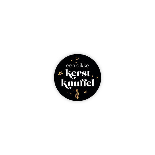 Sticker - Een dikke kerstknuffel 35 mm 10 stuks