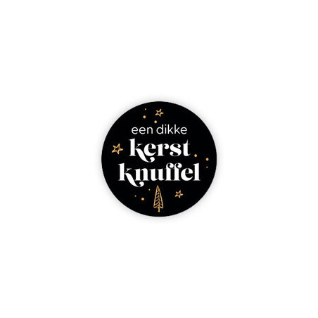Sticker - Een dikke kerstknuffel 35 mm 10 stuks