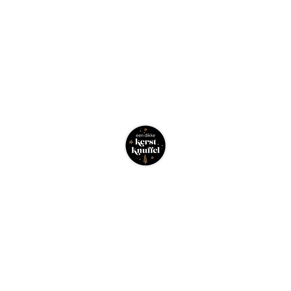 Sticker - Een dikke kerstknuffel 35 mm 10 stuks