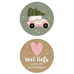 Stickermix - Veel liefs voor de feestdagen 35 mm 10 stuks