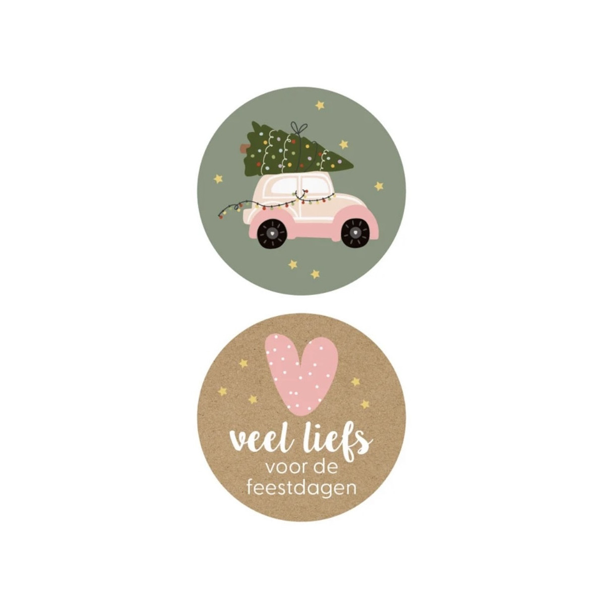 Stickermix - Veel liefs voor de feestdagen 35 mm 10 stuks