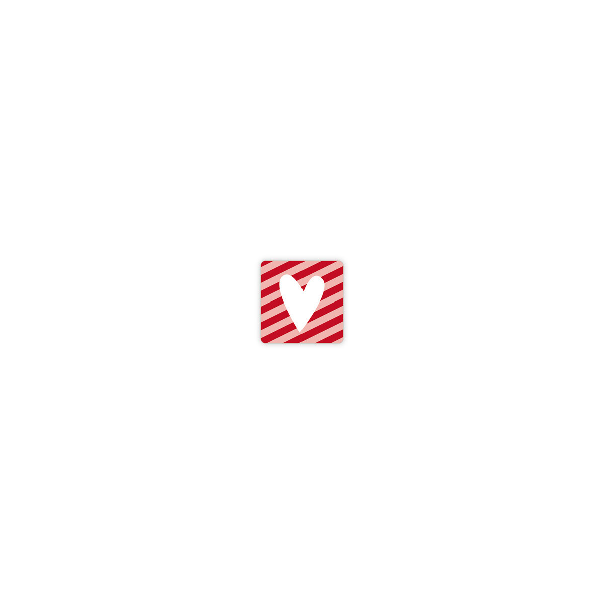 Sticker rood/roze met wit hart 35x35 mm 10 stuks