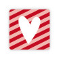 Sticker rood/roze met wit hart 35x35 mm 10 stuks