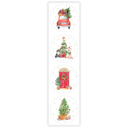 Stickermix kerstfeest 35 mm 12 stuks