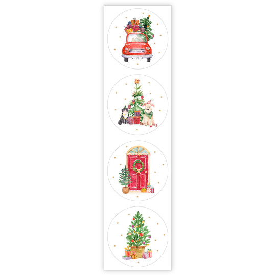 Stickermix kerstfeest 35 mm 12 stuks