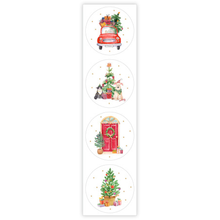 Stickermix kerstfeest 35 mm 12 stuks