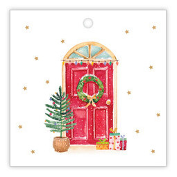 Dubbel kadokaartje - kerstfeest 75x75mm