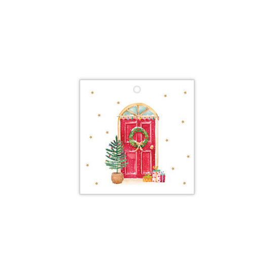 Dubbel kadokaartje - kerstfeest 75x75mm