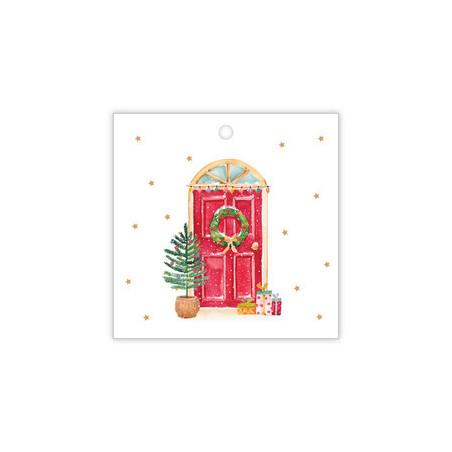 Dubbel kadokaartje - kerstfeest 75x75mm