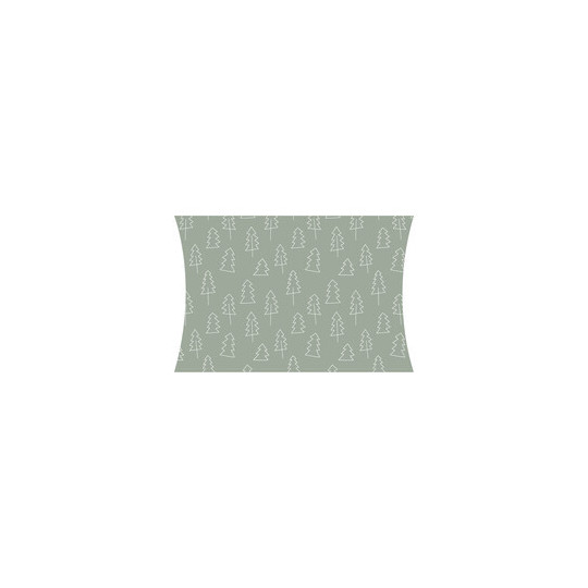 Gondeldoosje groen met kerstboompjes 120x100x25 mm