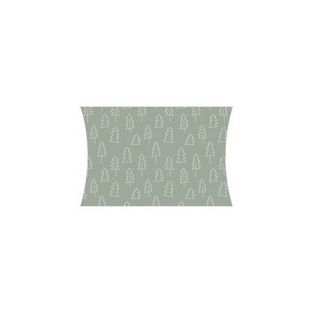 Gondeldoosje groen met kerstboompjes 120x100x25 mm