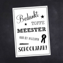 kaart bedankt toffe meester