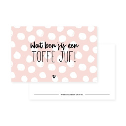 kadolabel bedankt lief juf