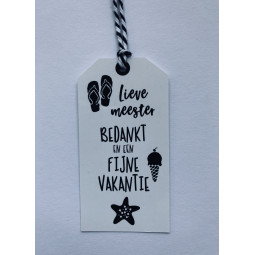 label vakantie meester