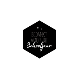 bedankt sticker schooljaar 8hoekig