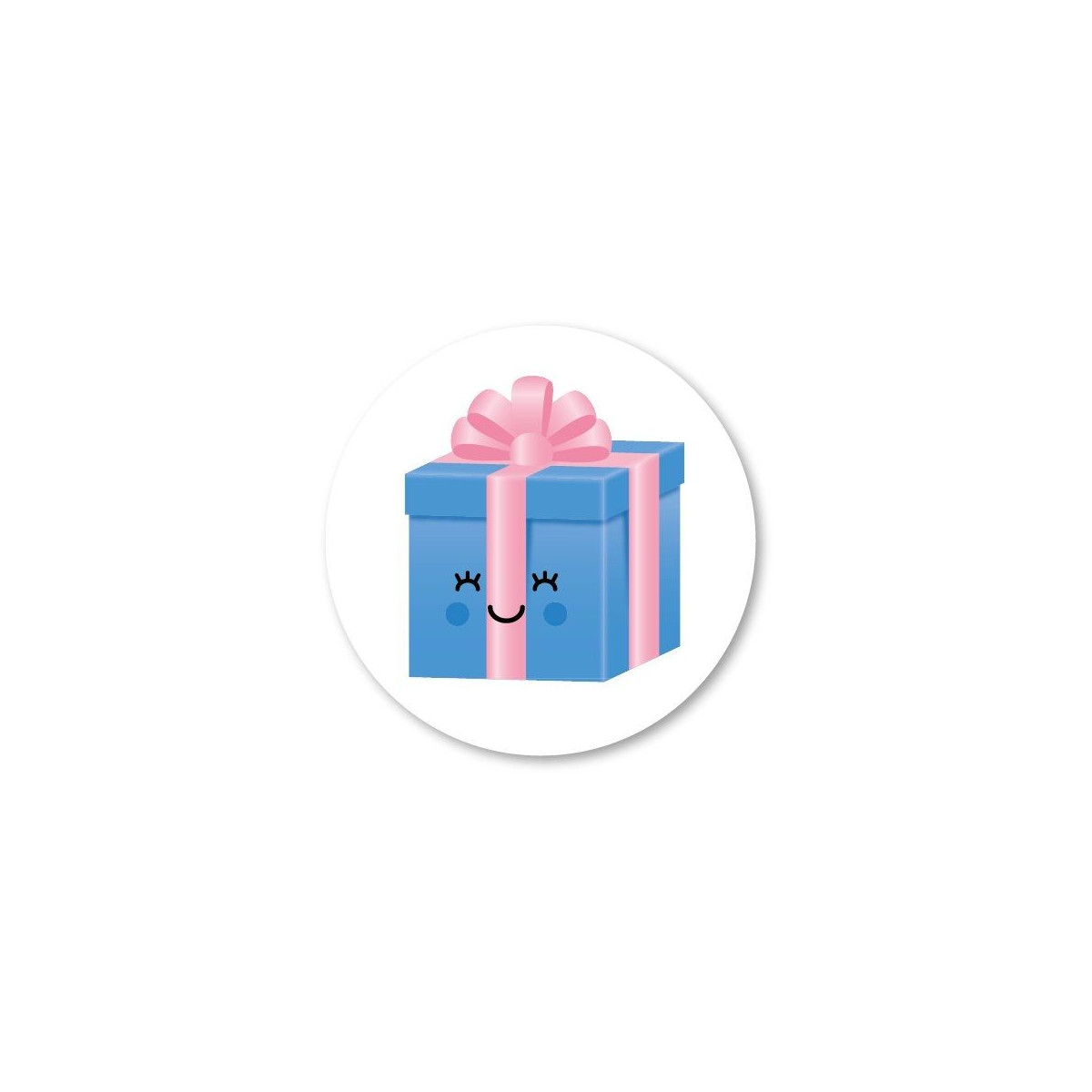stickerset blauw kadootje strik