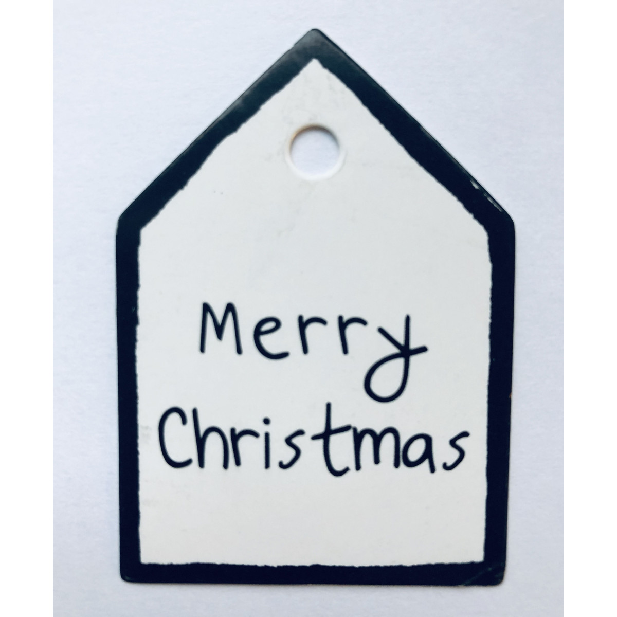 kerst label zwart wit