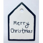 kerst label zwart wit