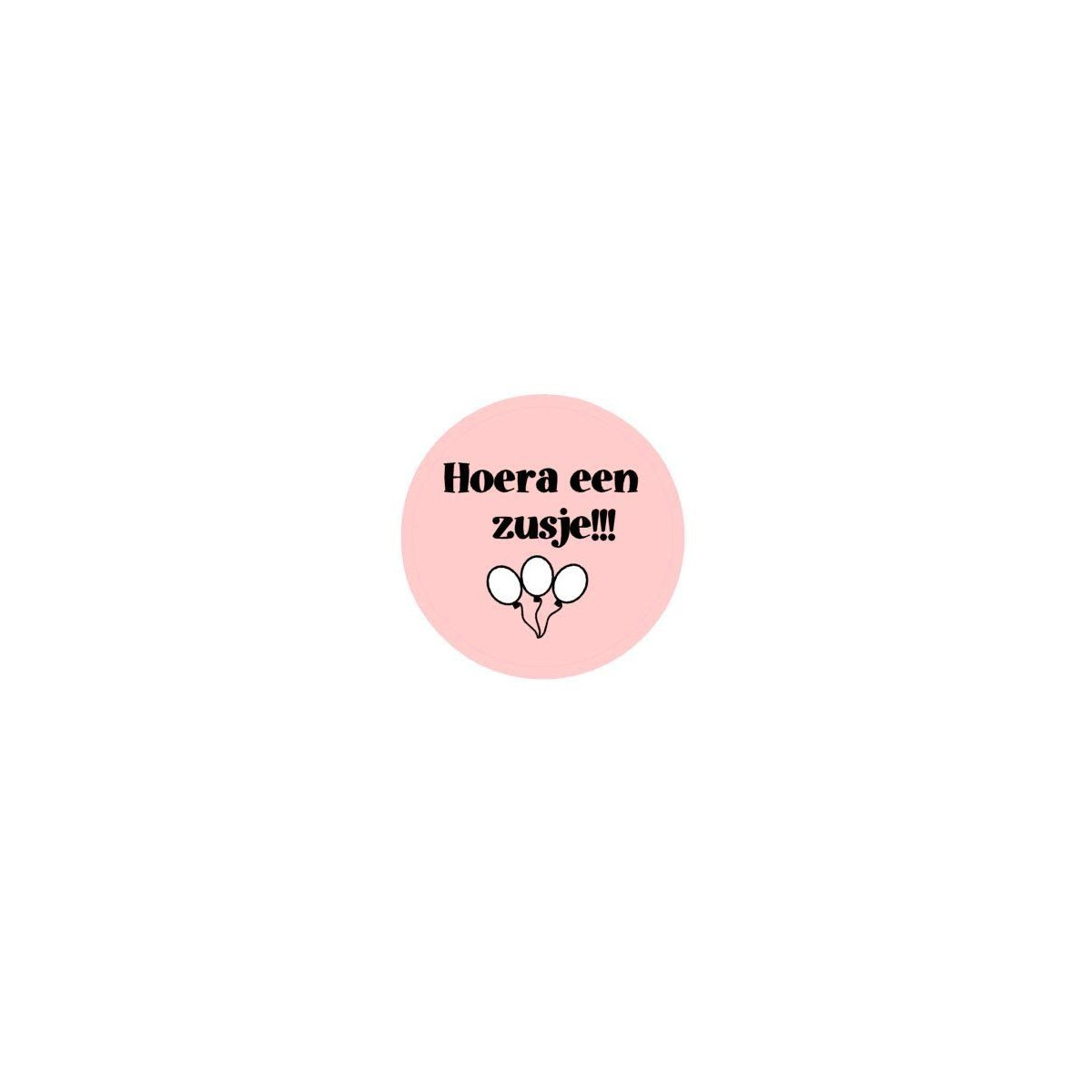 sticker hoera meisje roze