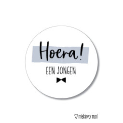 sticker jongen hoera