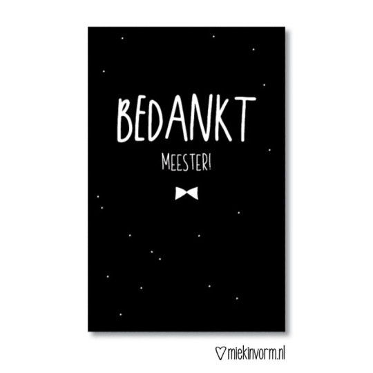 kadokaartje bedankt meester