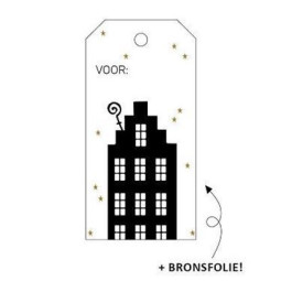label grachtenhuisje sinterklaas