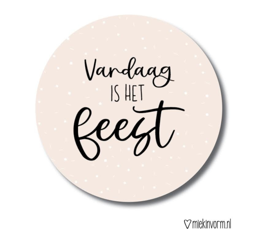 Sticker Vandaag is het feest 10 stuks (MV)