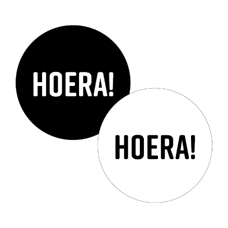 stickermix Hoera zwart/wit 10 stuks