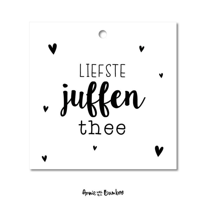 kadolabel vierkant Liefste juffen thee 