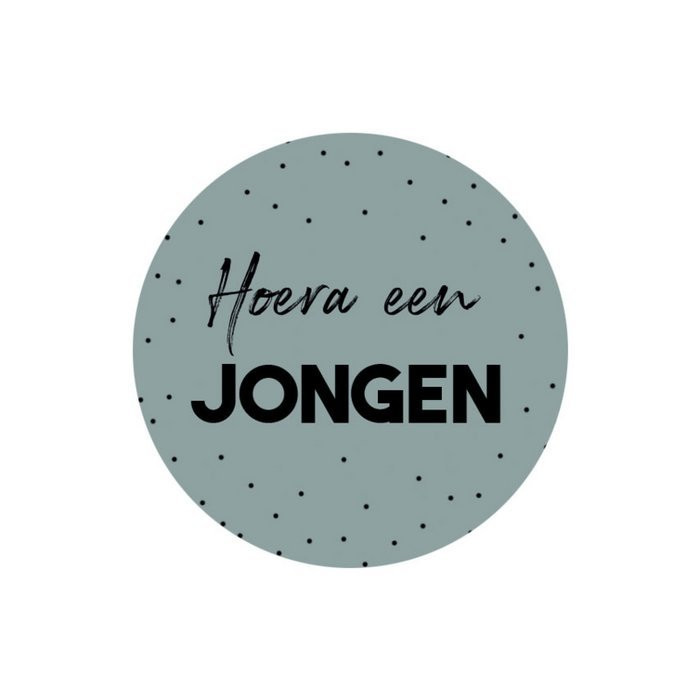Stickers Hoera een jongen 10 stuks (HK)