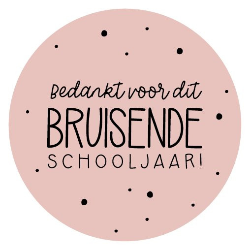 Sticker Bedankt voor dit bruisende schooljaar roze 4 stuks (LB)