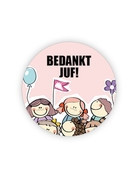 Sticker Bedankt juf illustratie 5 stuks (GX)