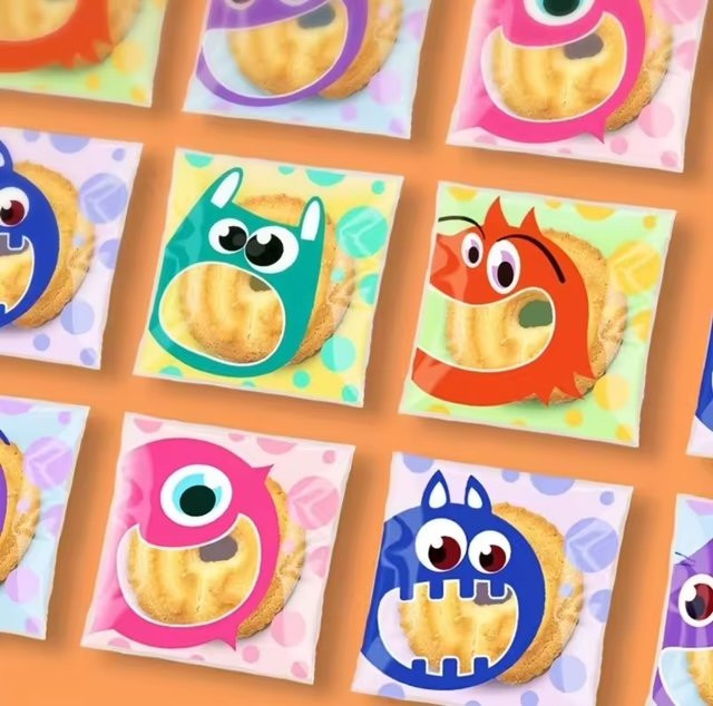 Grappige monster trakteerzakjes 5 stuks 10x10 cm