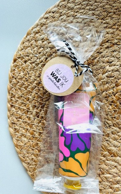 Kadosetje - Bij jou was ik in goede handen - handcreme bloemen warme kleuren
