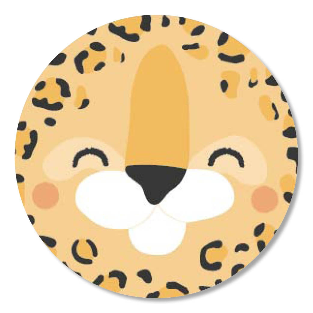 Sticker gezichtje Leopard 10 stuks (TK)