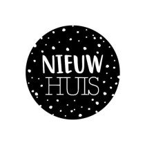 Sticker Nieuw huis zwart/wit 10 stuks (KP)