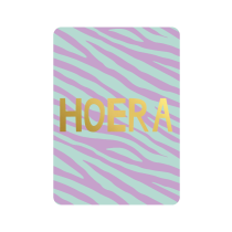 kaart hoera mint/lila