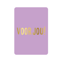 Kaart voor jou lila met goudfolie