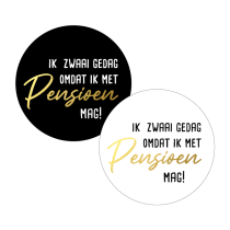 Stickermix - Ik zwaai gedag omdat ik met pensioen mag 6 stuks