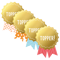 Stickermix Medaille topper 4 stuks