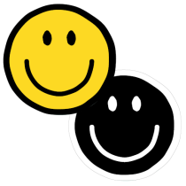 Stickermix smiley geel/zwart 10 stuks