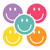 Stickermix smile in vrolijke kleurtjes 10 stuks